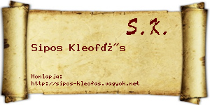 Sipos Kleofás névjegykártya