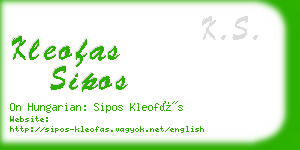 kleofas sipos business card